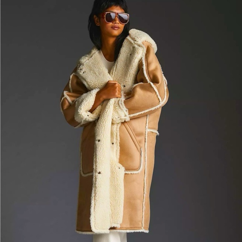 ANTHROPOLOGIE Pilcro Reversible Sherpa Coat - Picture 7 of 11